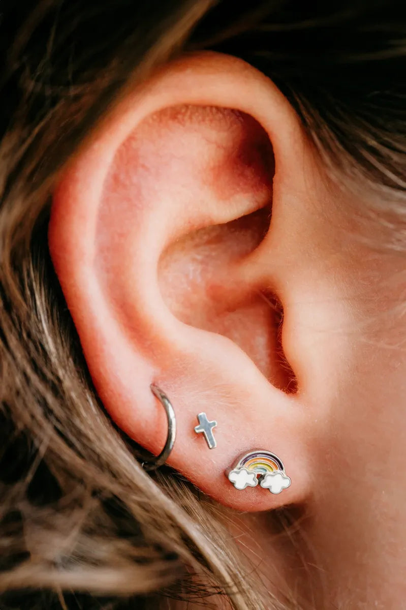 Rainbow Flat Back Earrings