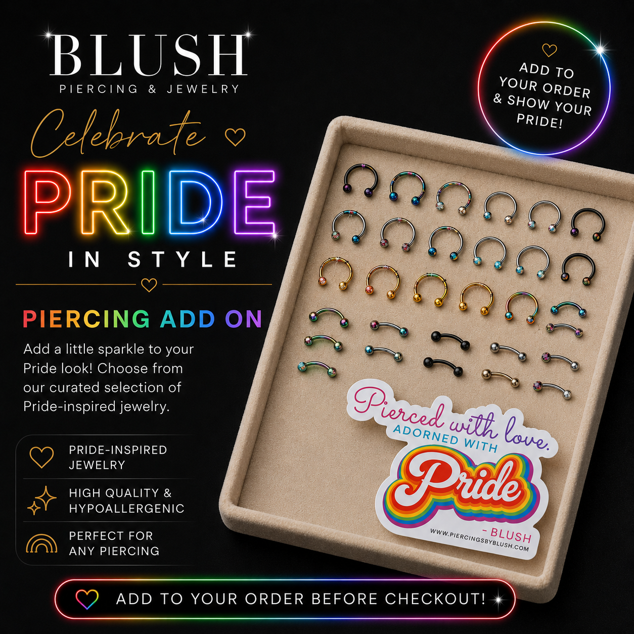 Blush Pride Event — Piercing + Titanium Jewelry Bundle