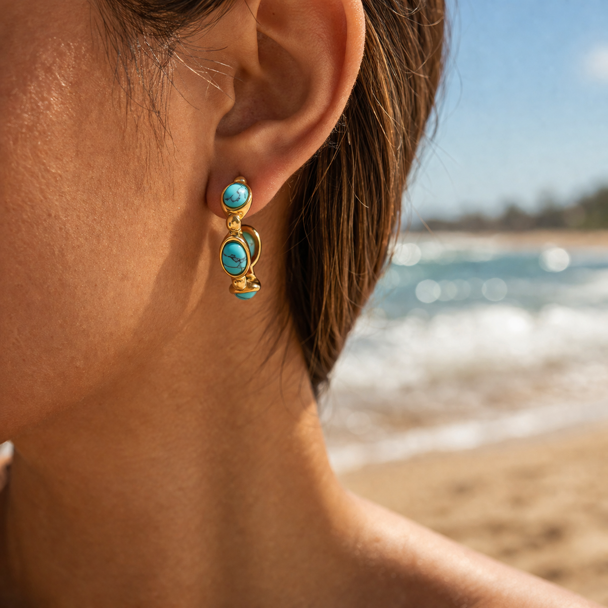 Torelle Turquoise Hoop Earrings