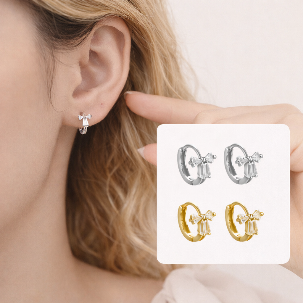 Tie The Know Bow Hoops
