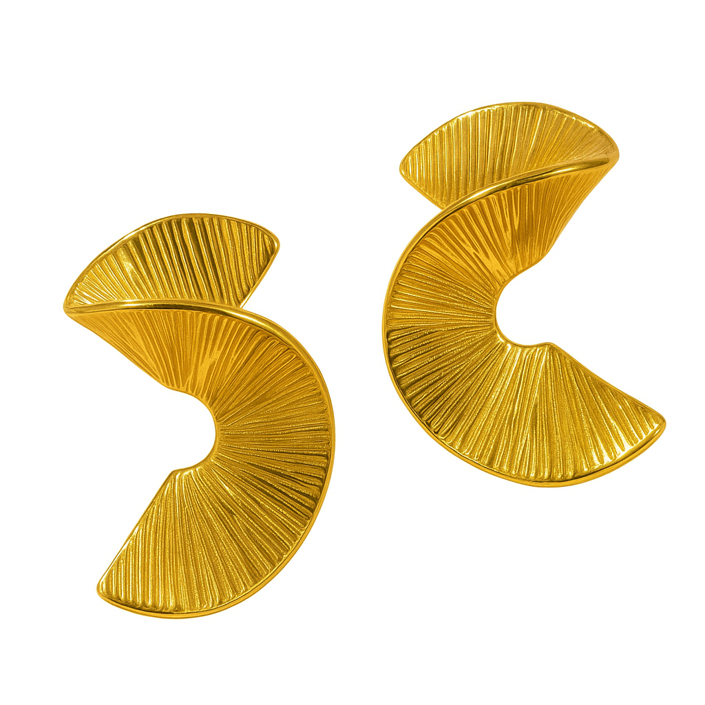 Golden Wave Sculpt Earrings