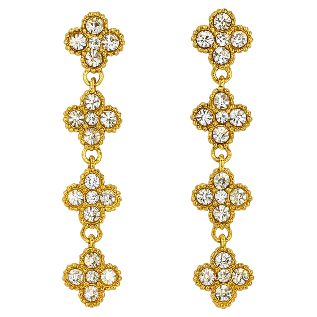 Crystal Bloom Drop Earrings