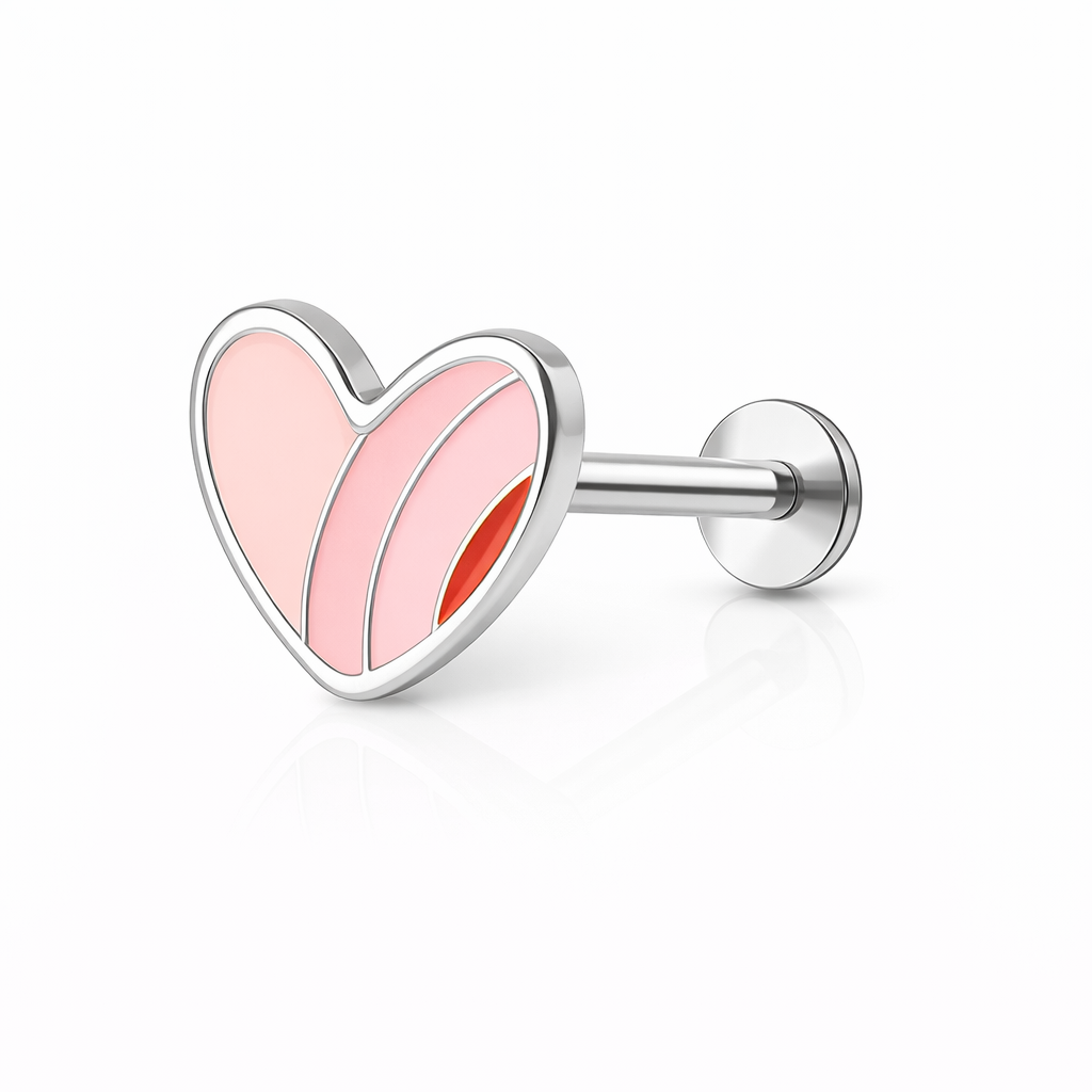 Rainbow Heart Flat Back