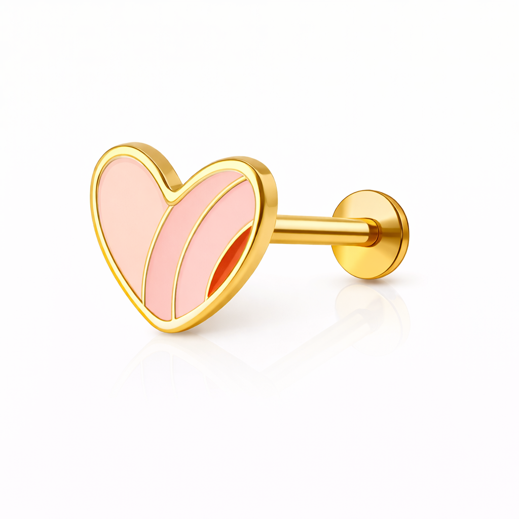 Rainbow Heart Flat Back