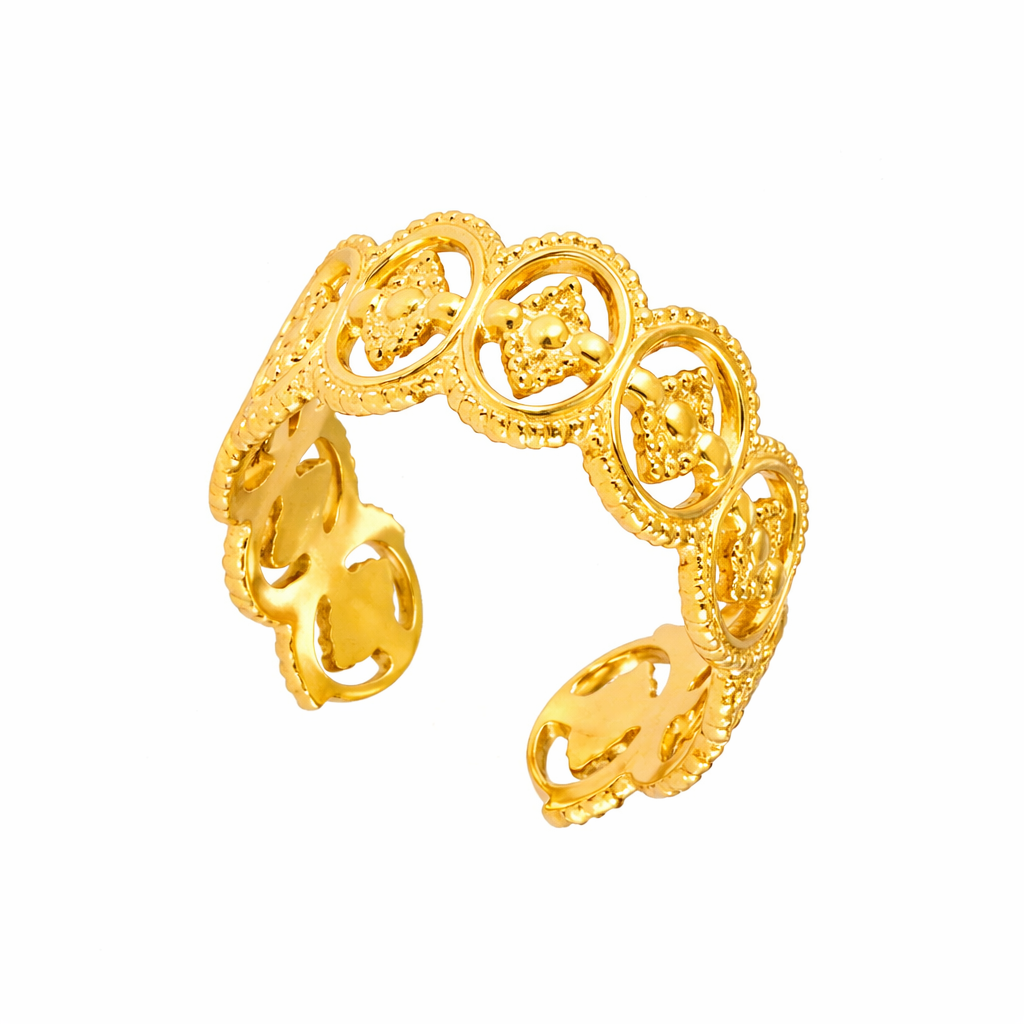 Golden Filigree Cuff Ring