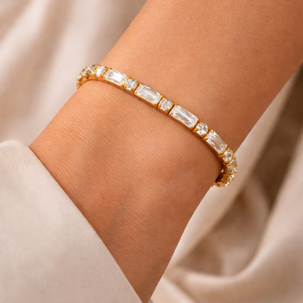 Crystal Taper Tennis Bracelet