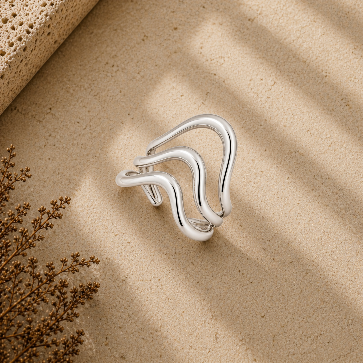 Chrome Crest Ring