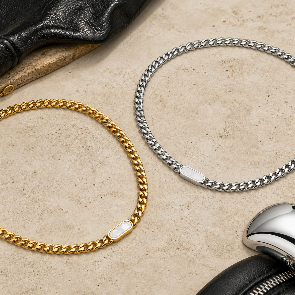 Chrome Core Cuban Necklace
