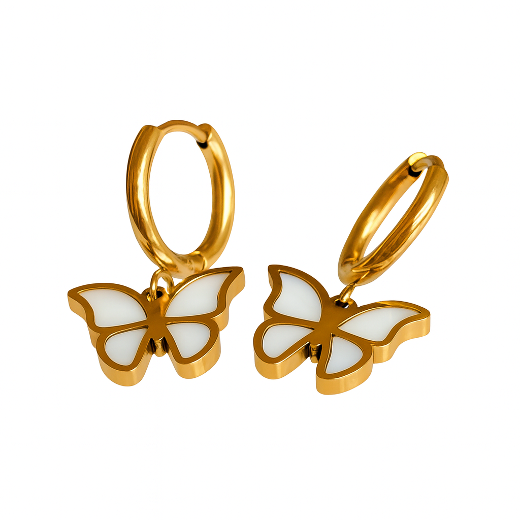 Pearled Butterfly Hoops