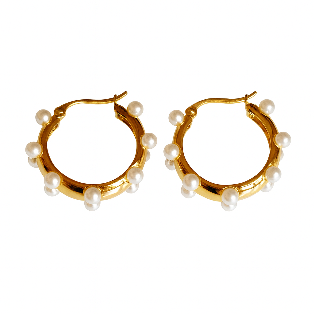 Moonlit Pearl Hoops