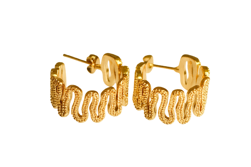 Golden Road Zigzag Hoops