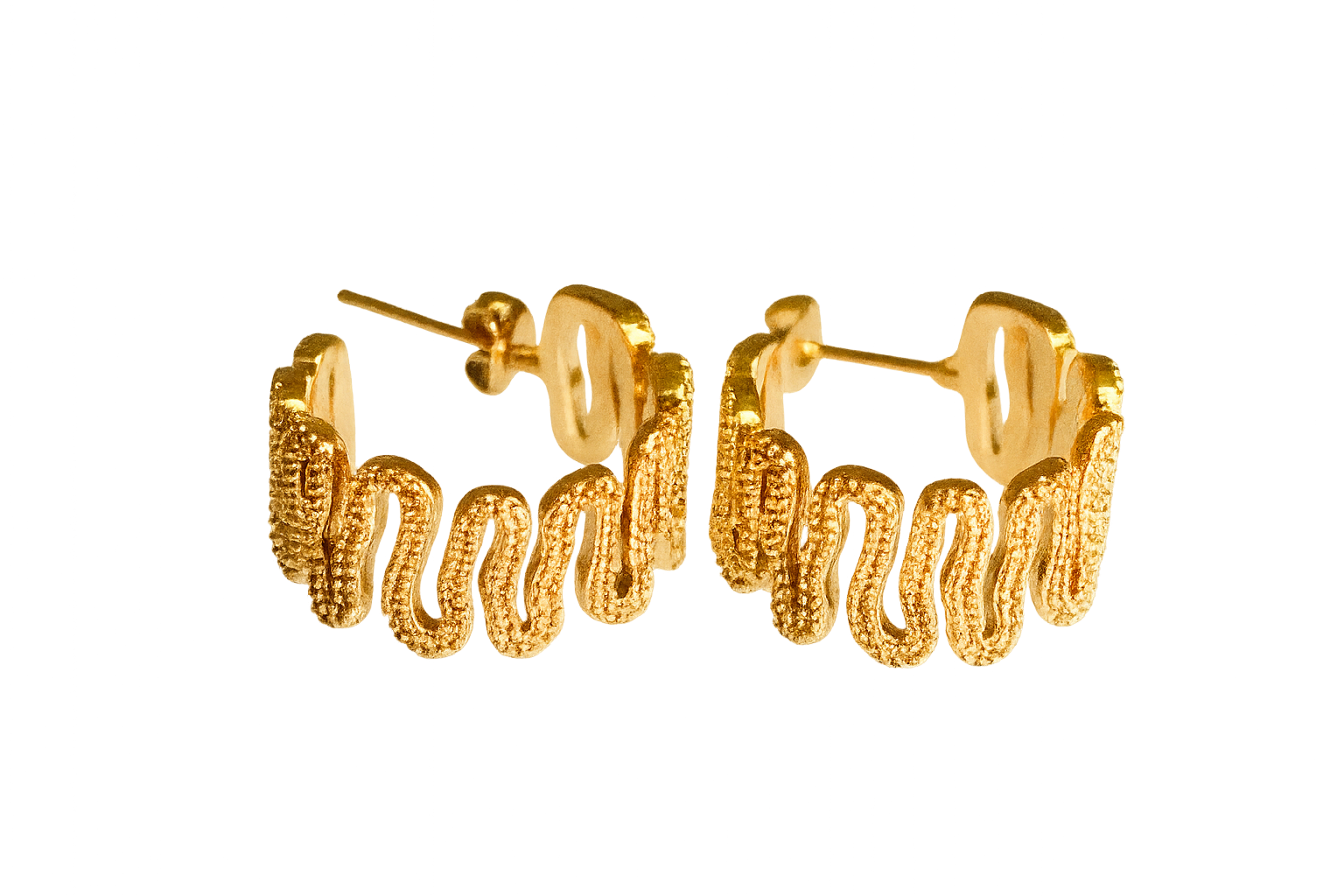 Golden Road Zigzag Hoops