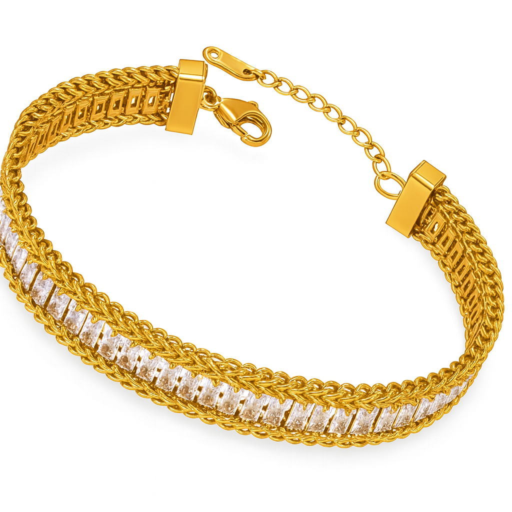 Golden Radiance Woven Bracelet