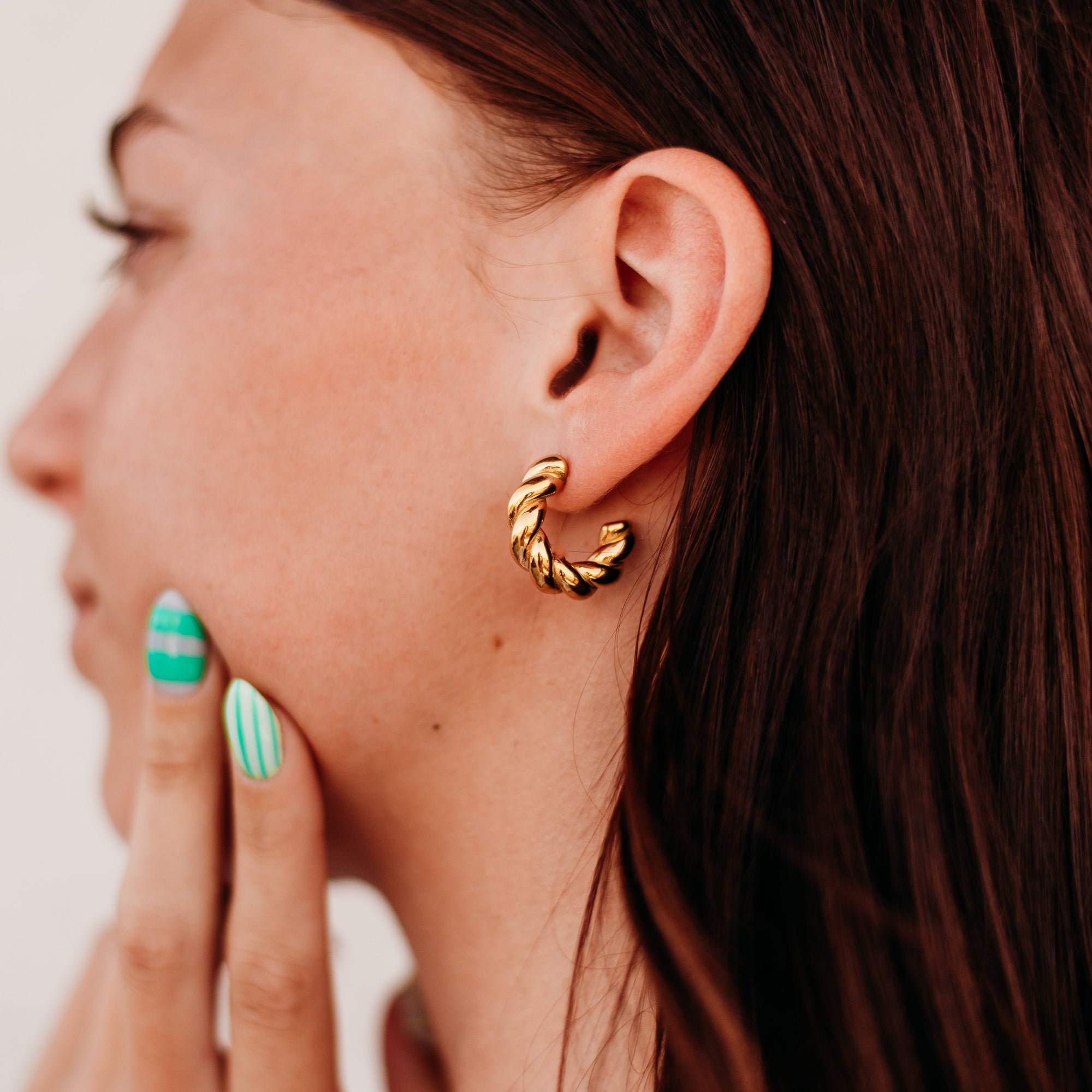 Golden Twist Hoops