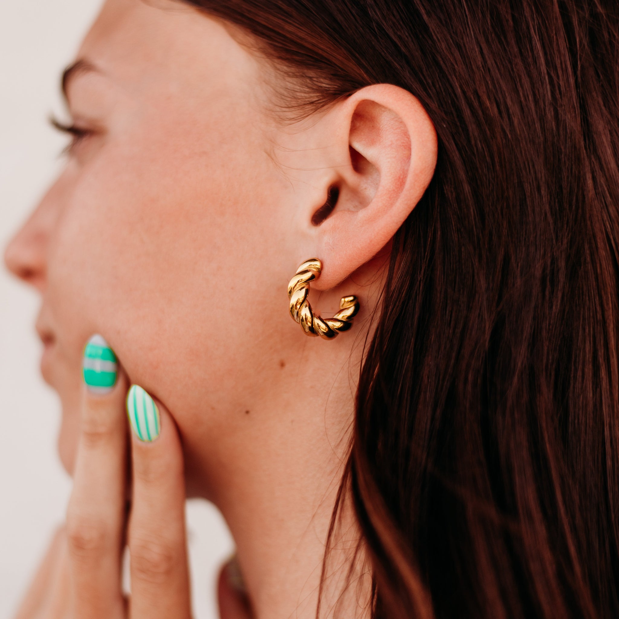 Golden Twist Hoops