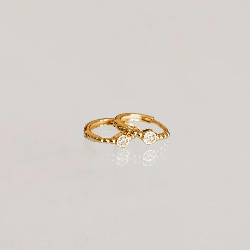 Dainty Diamond Hoops