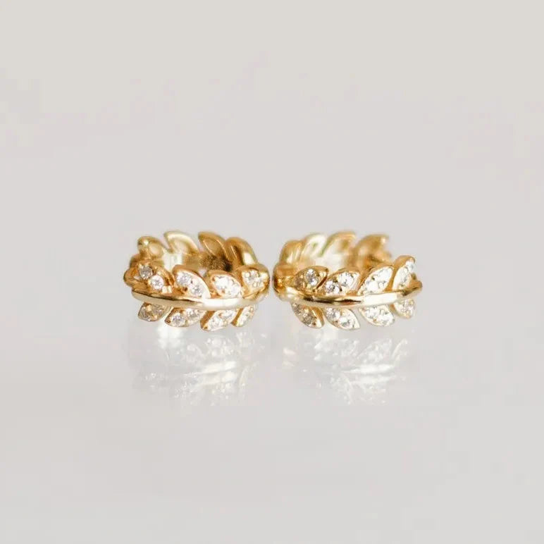 Diamond Leaf Hoops