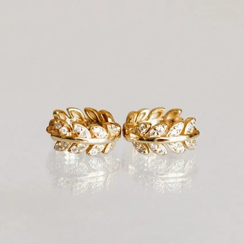 Diamond Leaf Hoops