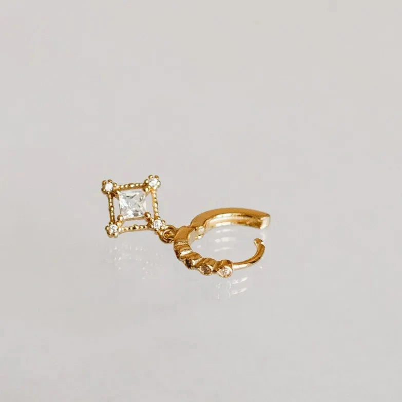 Diamond Triangle Hoops