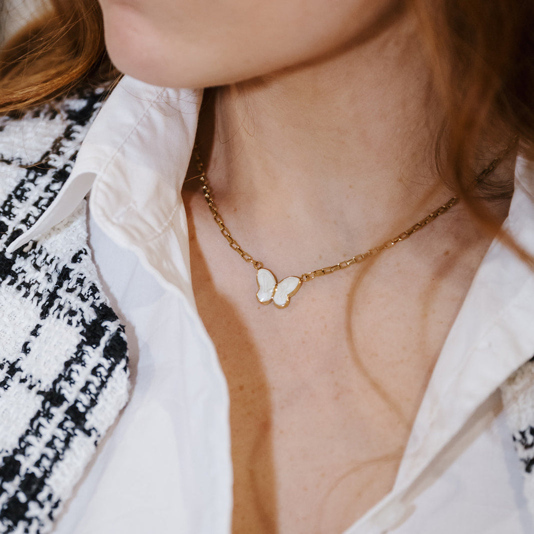 Ivory Butterfly Necklace