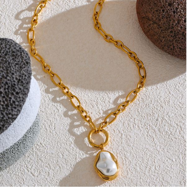 Golden Coast Pearl Drop Necklace