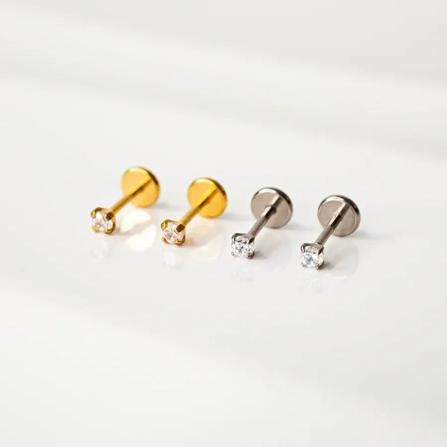 Solitaire Pronged Earrings