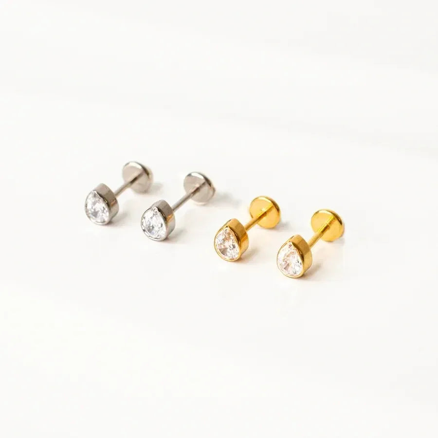 Teardrop Flat Back Earring