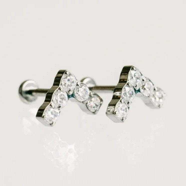 V CZ Diamond Flat Backs