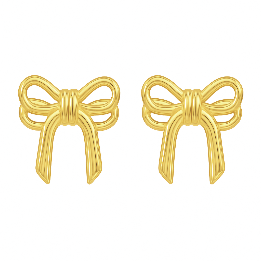 Golden Ribbon Mini Studs