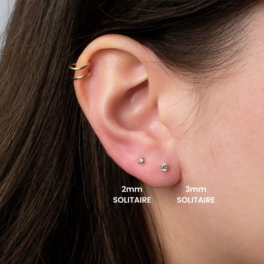 Solitaire Pronged Earrings